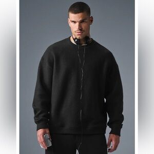 NEW ALO Yoga Triumph Restore Crewneck Sweatshirt Black Size Large